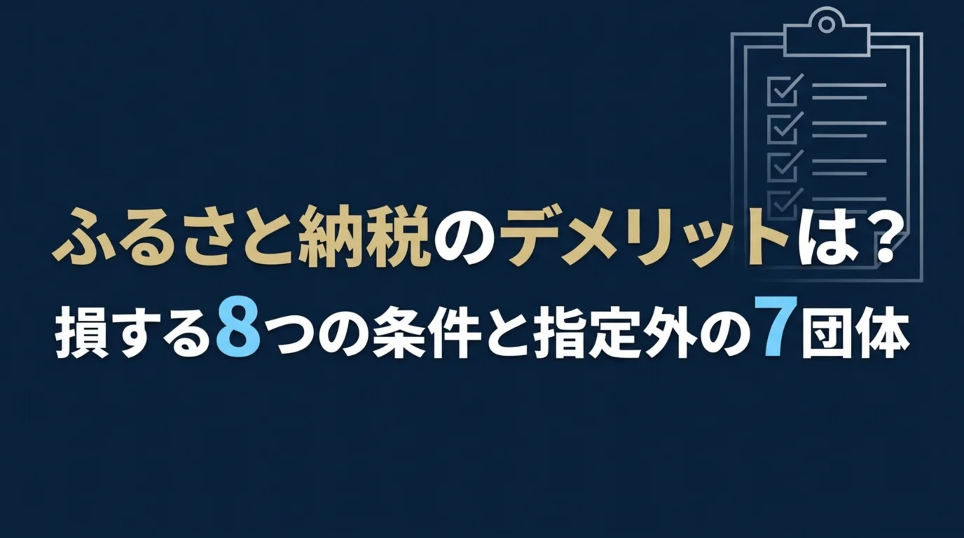 ふるさと納税のデメリットと、損をする8つの条件を確かめる記事のアイキャッチ