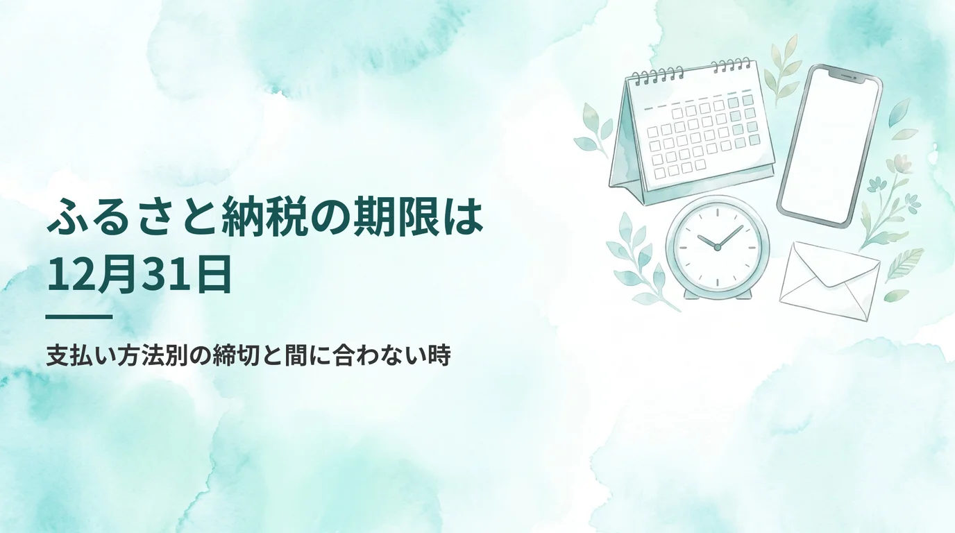 ふるさと納税の期限は12月31日｜支払い方法別の締切と間に合わない時